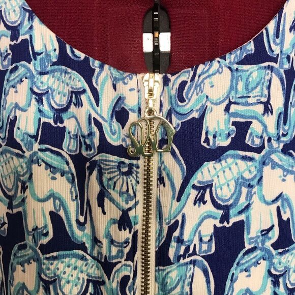 Lilly Pulitzer Cathy Shift Dress Women's Size 4 Bomber Blue Get Trunky - Picture 9 of 15